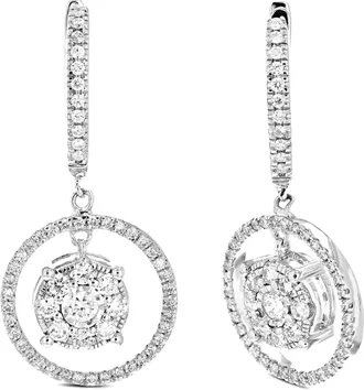 Vir Jewels 1 cttw Lab Grown Diamond Dangle Earrings in Sterling Silver With Push Backs For Women