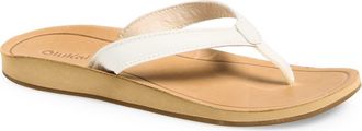 Olukai Southshore Flip Flop in Bright White /Warm Sand at Nordstrom, Size 10