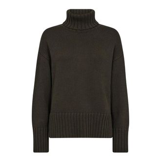Mos Mosh MMRelena Turtleneck Gebreid - Dames - Coltruien - Bruin - XL - Truien & Vesten