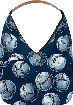 Generic Baseball Ball Background Reusable Lightweight Grocery Bags - Foldable Into Compact Pouch, Washable & Sturdy, Multipurpose for Shopping and Travel