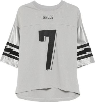 Rhude Lightning Football Jersey - Heren - T-shirts - Grijs - L - Polyester - Tops