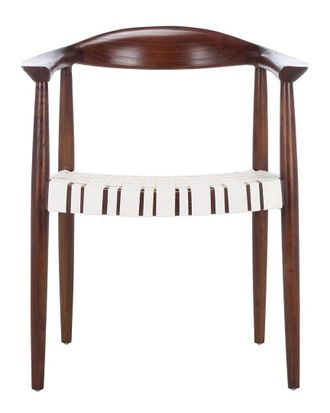 Safavieh Baden Leather Woven Arm Chair
