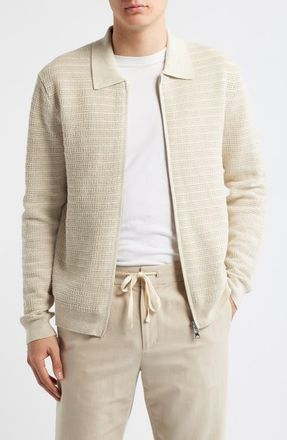 Nn.07 Gustav 60016 Zip Cardigan in Ivory Mouline at Nordstrom, Size Xx-Large