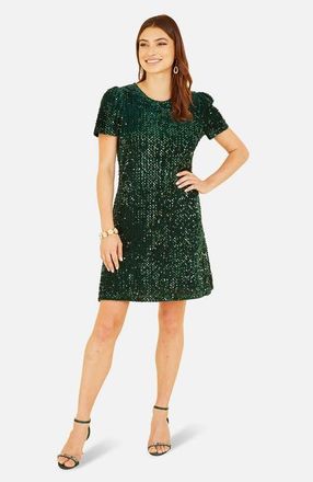 Yumi Sequin Tunic Mini Dress in Green at Nordstrom, Size 22