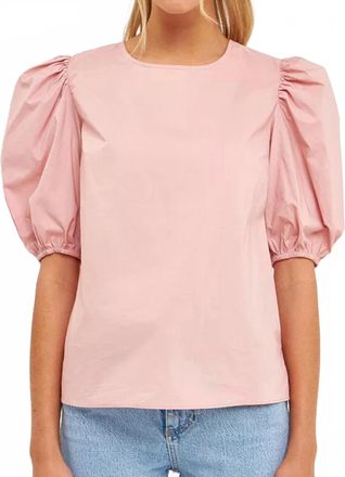 English Factory Puff Sleeve Top In Pink