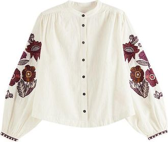 Maison Scotch Ivory floral embroidered blouse Size XS