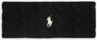 Polo Ralph Lauren cable-knit embroidered head band - women - Wool/Cashmere - One Size - Black