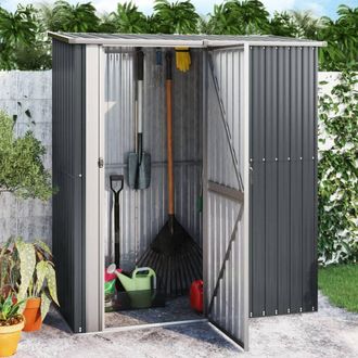 Berkfield Home Garden Shed Anthracite 180.5x97x209.5 cm Galvanised Steel in Black