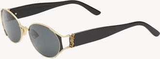 Saint Laurent Eyewear SLM919 Oval-Frame Gold-Tone Sunglasses - Gold