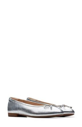 Clarks Fawna Lily Ballet Flat in Silver Leather at Nordstrom Rack, Size 6.5