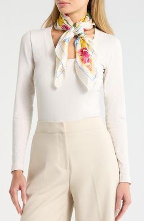 Kate Spade New York Painted Tulips Silk Square Scarf in Cream Multi at Nordstrom Rack