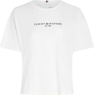 Tommy Hilfiger Relaxed T-shirt - Dames - T-shirts - Wit - 2XS - Katoen - Tops