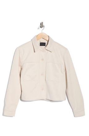 T Tahari Crop Faux Suede Jacket in Light Stone at Nordstrom Rack, Size X-Small