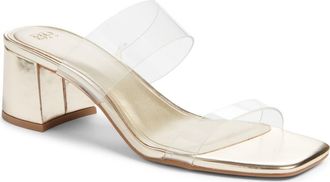 BP. Lulu Block Heel Slide Sandal in Gold Light Metallic at Nordstrom, Size 6.5