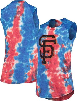 Majestic Threads Womens Majestic Threads Red/Blue San Francisco Giants Tie-Dye Tri-Blend Muscle Tank Top at Nordstrom, Size Medium