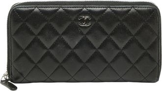 Chanel Black Leather Coin Purse/Coin Case (Pre-Owned)