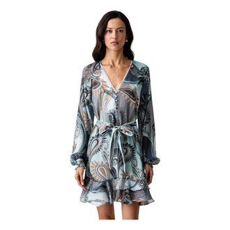 Guess Nicole Mini Jurk - Dames - Jurken - Blauw - Maat: M Poliester
