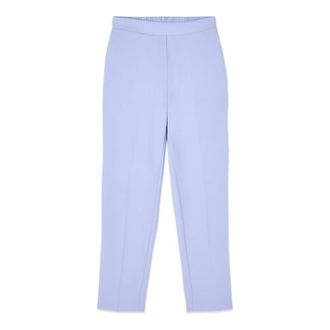 Oltre Regular broek van cr&ecirc;pe - Dames - Slim Fit Broeken - Blauw - M - Polyester - Broeken
