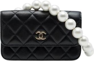 Chanel Pre-owned Clutch on Chain - Dames - Pre-owned - Zwart - Maat: ONE Size Leer