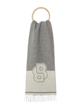BOSS Vianna logo scarf - women - Wool/Polyamide - One Size - Grey