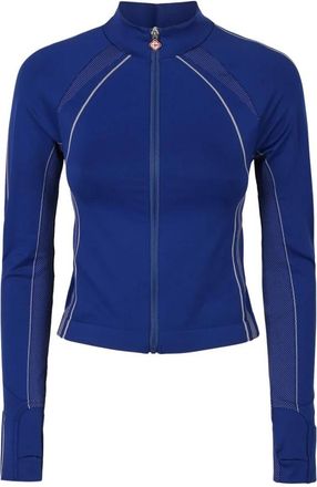 Casablanca Seamless Zip Through Jacket - Dames - Trainingsjackets - Blauw - S/M - Polyester - Fitness