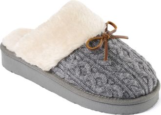 Minnetonka Flurry Faux Fur Trim Scuff Slipper in Grey at Nordstrom, Size 10