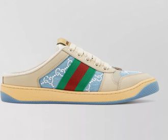Gucci sneaker low top embroidered rubber sole contrast