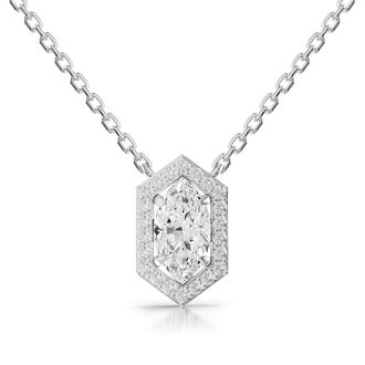 Diamond2Deal 925 Sterling Silver 1.5 ct Lab Grown Diamond Pendant Necklace 18