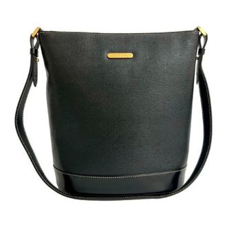 Burberry Pre-owned Bucket Bags, female, Black, Size: ONE SIZE Pre-owned Leather Bucket Bag