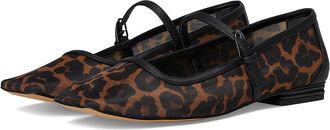 Franco Sarto L-Tinsley7 Mary Jane Shoes Womens Dress Flat Shoes Leopard Mesh Animal Print : 5.5 M, Synthetic