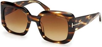Tom Ford Carla-02 Ft 1220 55F Zonnebril - Dames - Zonnebrillen - Bruin - 52 MM - Accessoires
