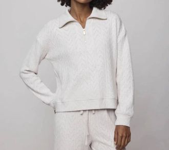 Splendid Sweatersoft Quarter Zip Sweater In Beige