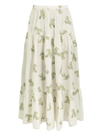 Erdem floral-print maxi skirt - Toni neutri
