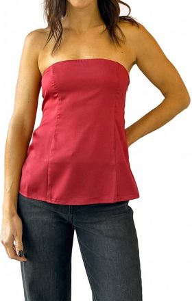 Sadie & Sage Romy Satin Tube Top In Red