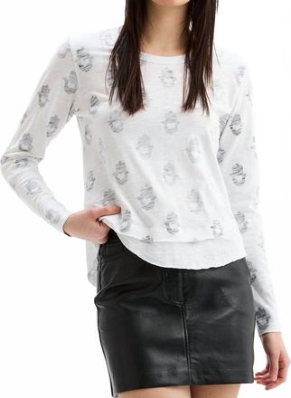 Chrldr Hamsa Ava Mock Layer Long Sleeve T-Shirt In White