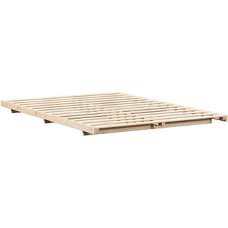 vidaXL Estructura De Cama Marr&oacute;n 150 X 200 Cm Madera Maciza De Pino Vidaxl