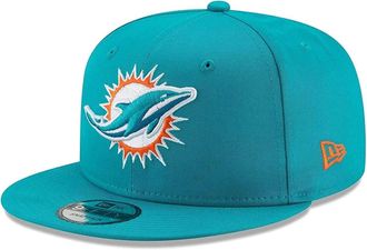 New Era NFL 9FIFTY Team Color Adjustable Snapback Hat Cap - One Size, Miami Dolphins - Aqua, One size