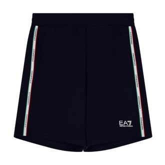 Emporio Armani Casual Shorts, male, Blue, Size: 2XL Italian Spirit Cotton-Blend Bermuda Shorts