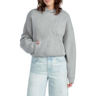 Favorite Daughter The Collegiate Embossed Hoodie in Heather Grey at Nordstrom, Size X-Small