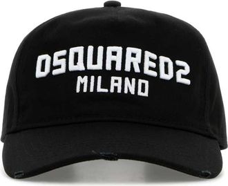 Dsquared2 Black Cotton Baseball Cap