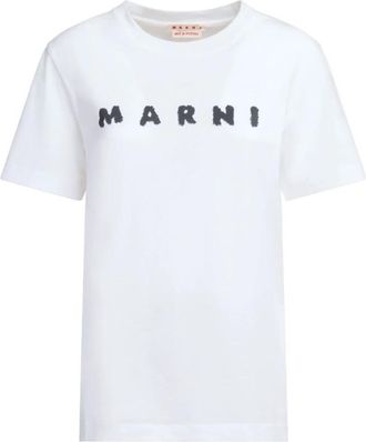 Marni Stijlvol Slw 01 Dames T-shirt - Dames - T-shirts - Wit - 3XS - Katoen - Tops