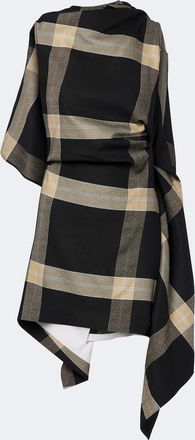 Loewe Vestido corto a cuadros con capa