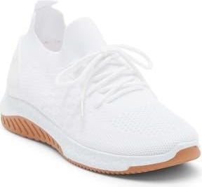 Elie Tahari Knit Lace-Up Sneaker in White/Gum at Nordstrom Rack, Size 8.5