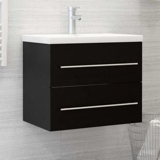 vidaXL Mueble Con Lavabo Madera De Ingenier&iacute;a Negro Vidaxl
