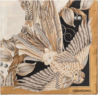 Ferragamo Accessoires, Dames, Veelkleurig, ONE Size, Leer, Zijden Sjaal