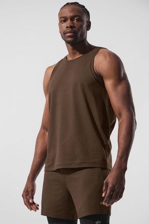 Alo | Conquer Tank Top in Espresso Brown, Size: Medium