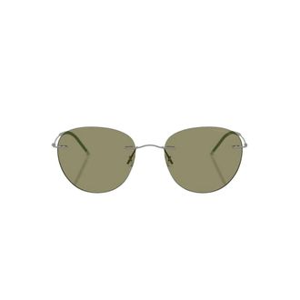 Giorgio Armani Round Metal Sunglasses - male - Giorgio Armani - Sunglasses - Gray - 53 MM - Accessories