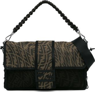 Fendi Pre-owned Womens Baguette Shoulder Bag - Dark Brown Textile - One Size