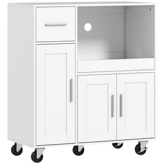 HOMCOM Aparador para microondas 80x40x88.7 cm blanco