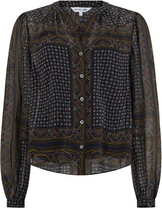 Veronica Beard Blouse met paisleyprint - Dames - Blouses - Bruin - L - Overhemden
